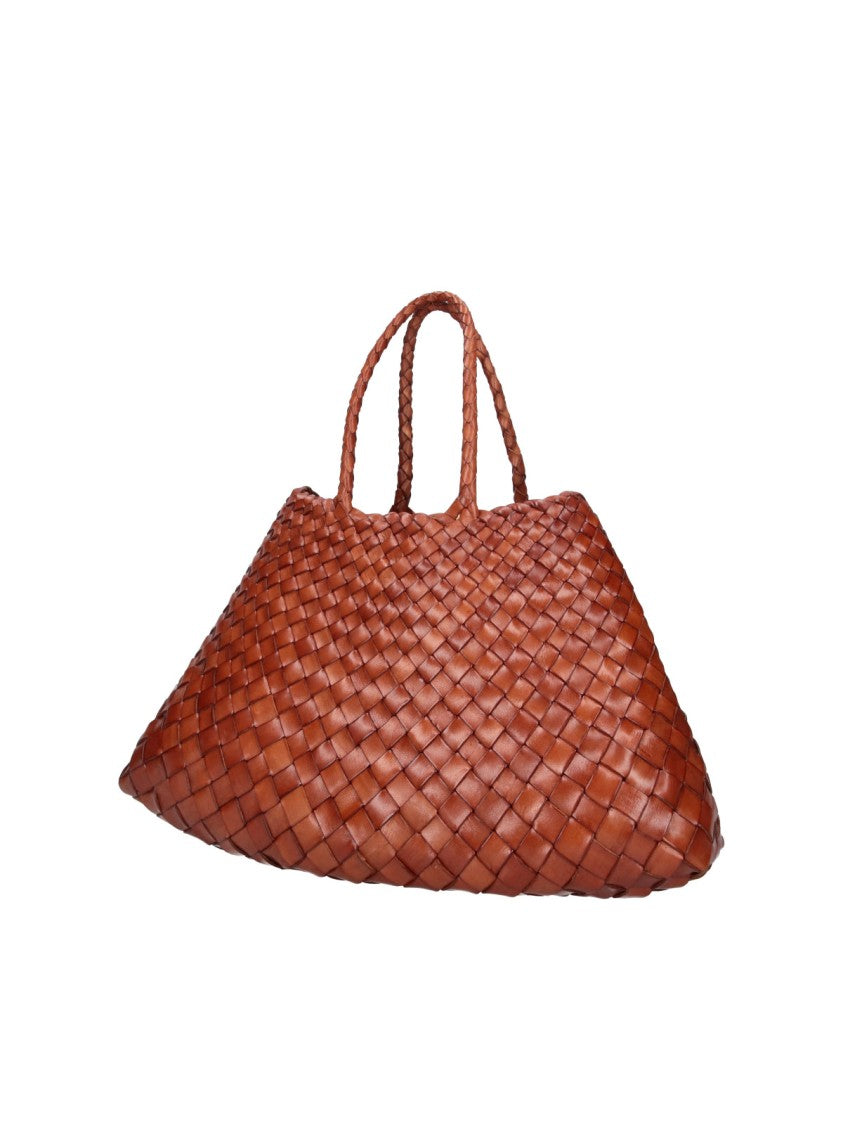 Dragon Diffusion Brown Santa Croce Woven Leather Handbag