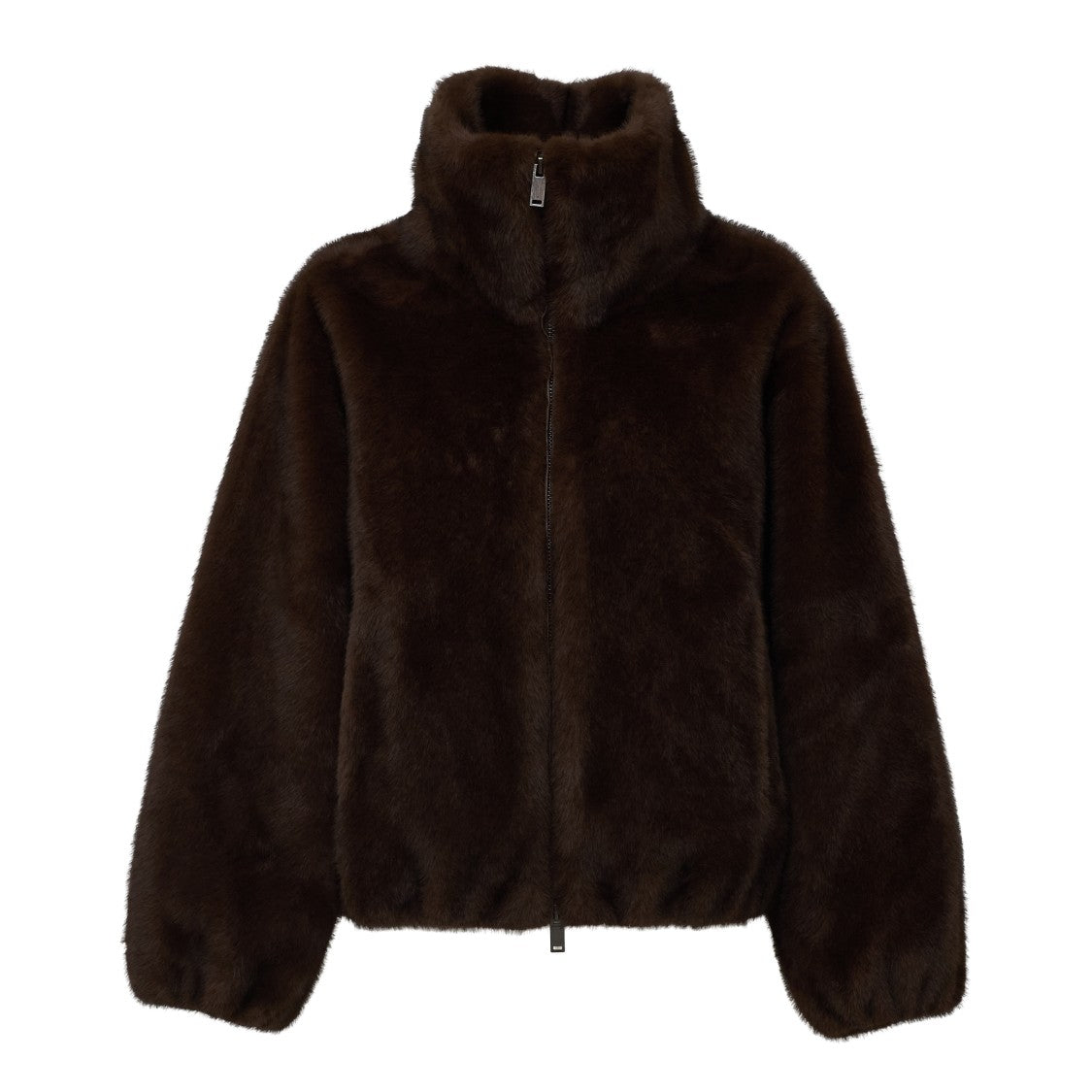 Parosh Short Two-Way Zip Faux-Fur Jacket