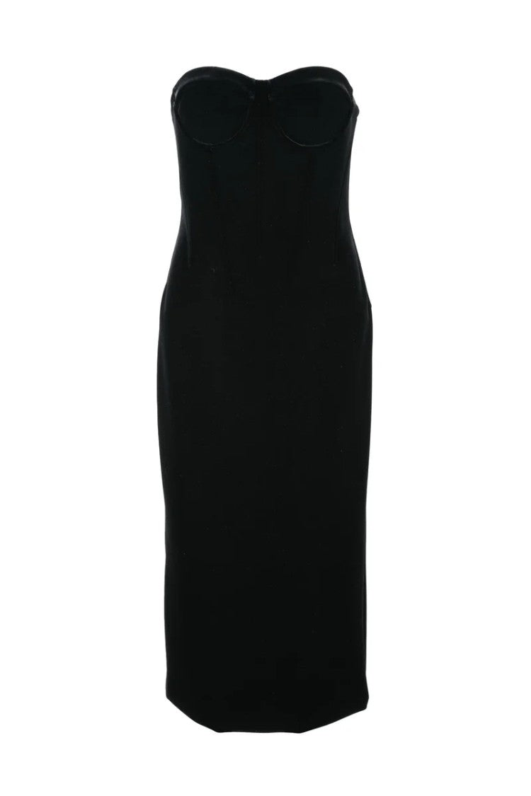 Sportmax Velvet Dress With Slit - Black