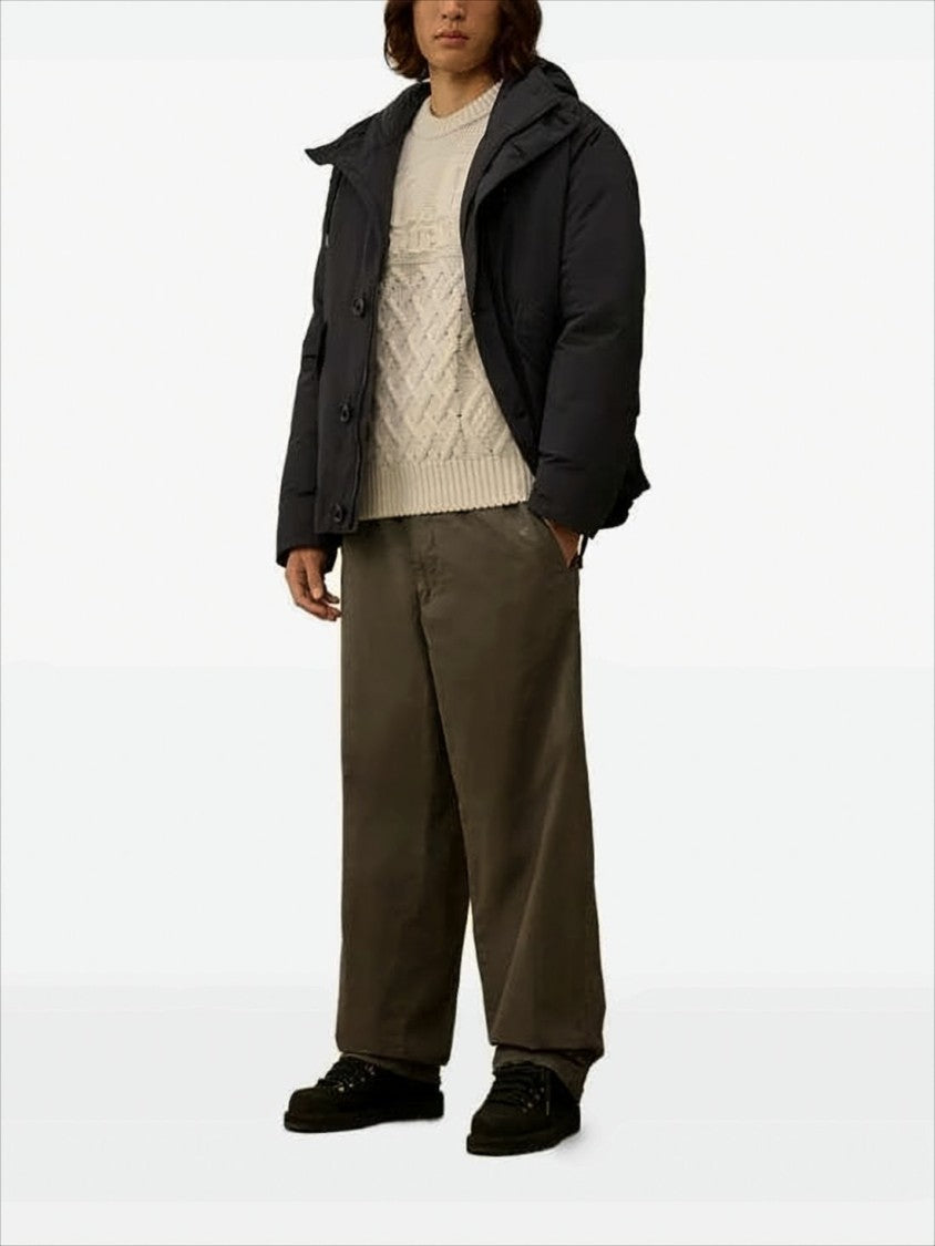 C.P. Company Textured Knit Sweater With Embroidered Logo Detail