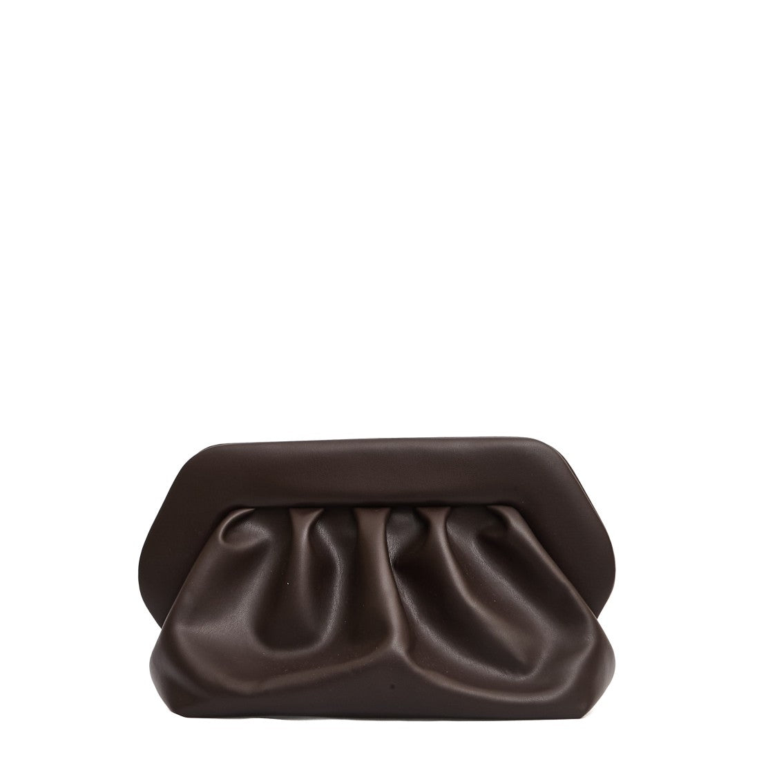 Themoirè Clutch Vegan Leather Brown
