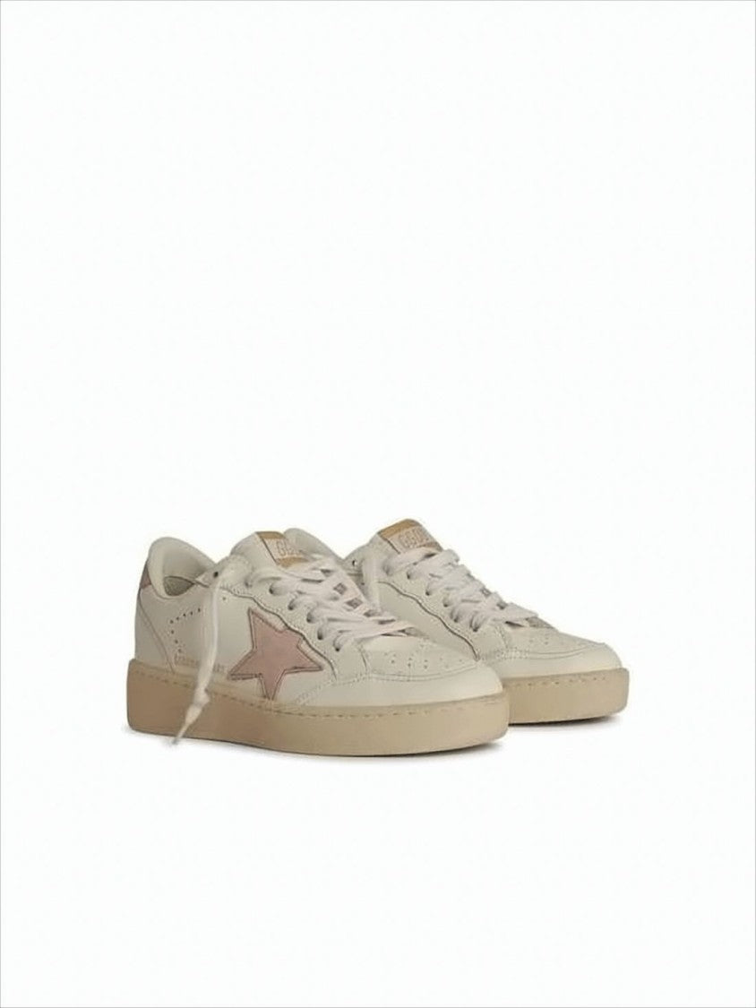 Golden Goose Smooth Leather Low-Top Sneakers With Subtle Beige Accents