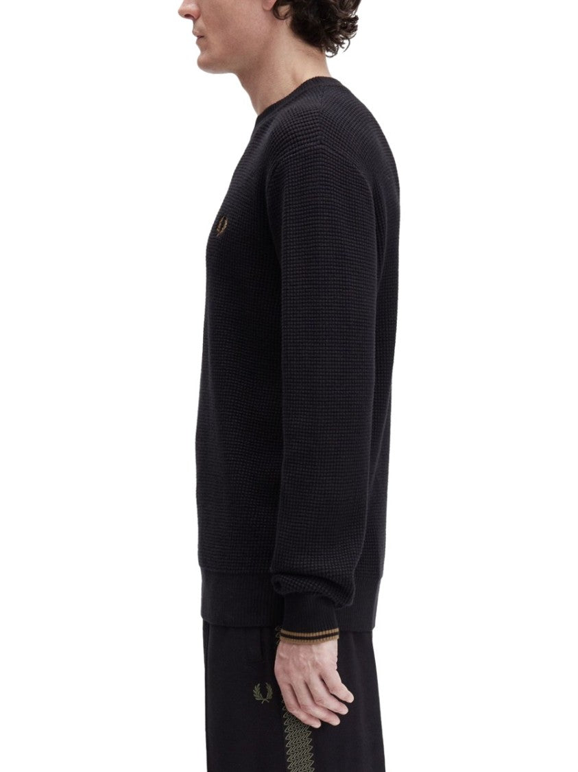Fred Perry Textured Knit Sweater With Embossed Pattern