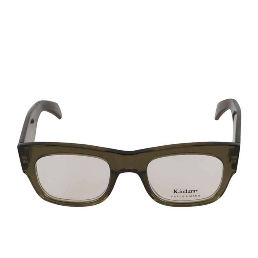 Kador Timeless Rectangular Frame Sunglasses With Dark Olive Transparency