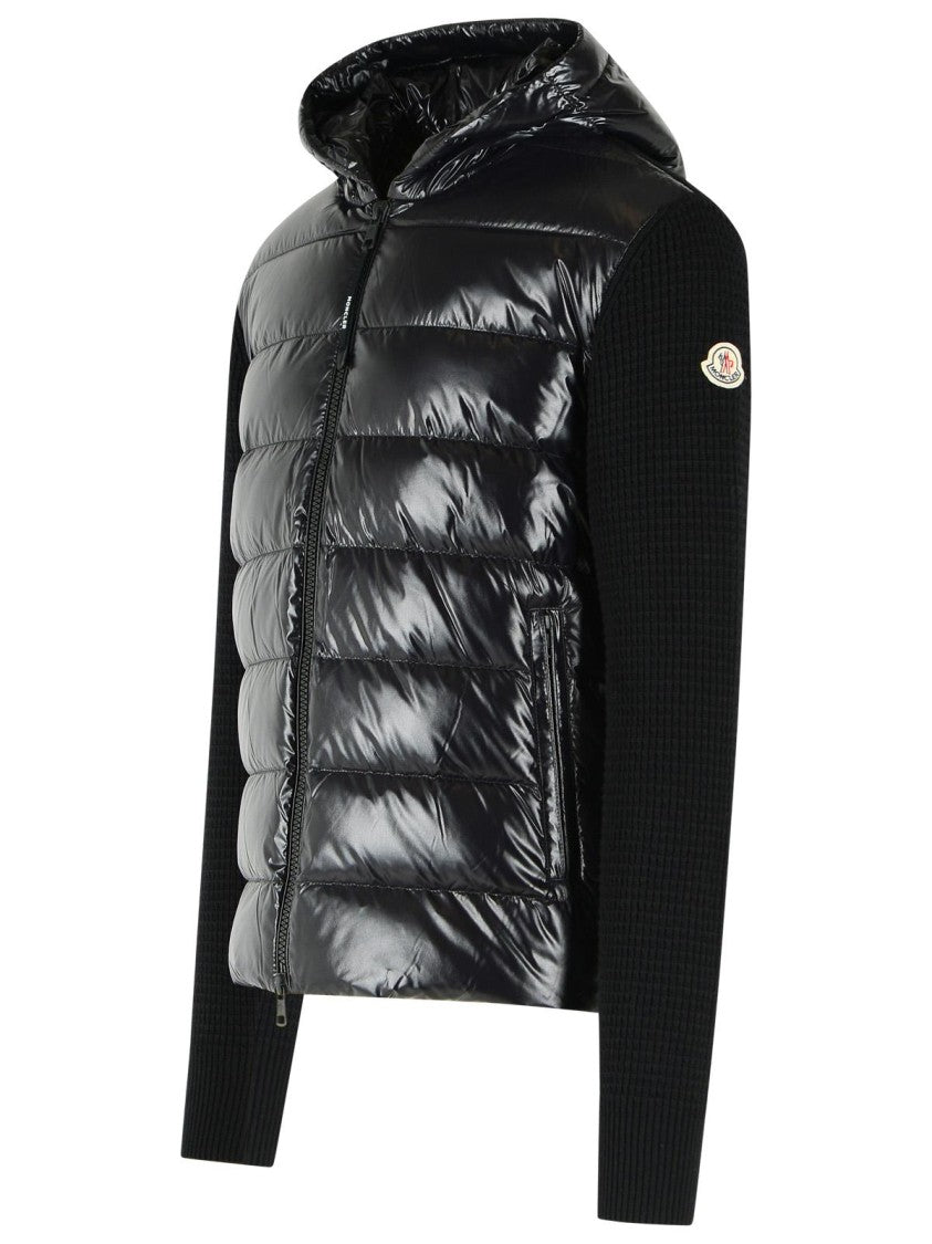 Moncler 'Tricot' Black Virgin Wool Cardigan