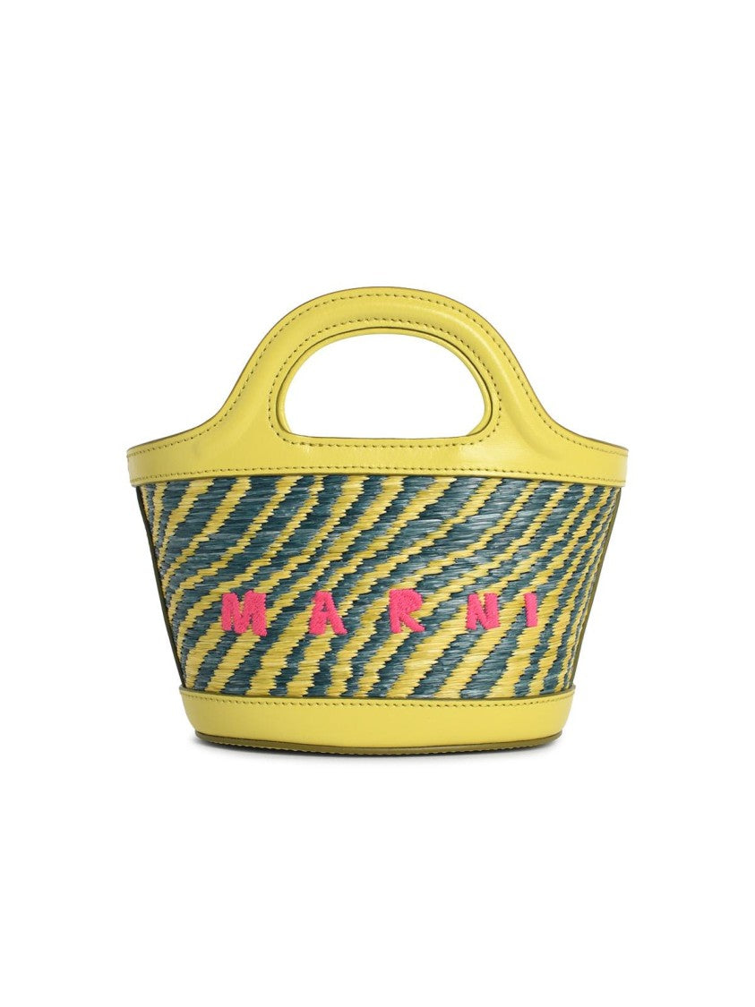 Marni Green Micro Tropicalia Raffia Shoulder Bag