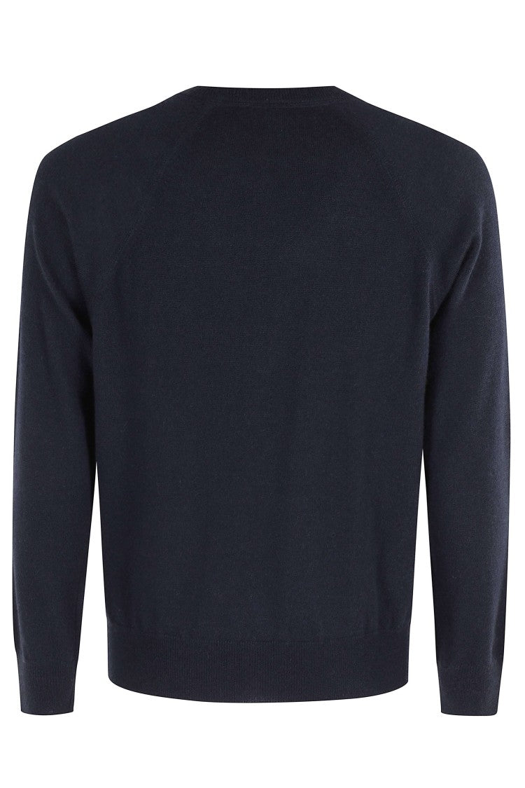 Kangra Blue Wool Long Sleeve Crew Neck Sweater