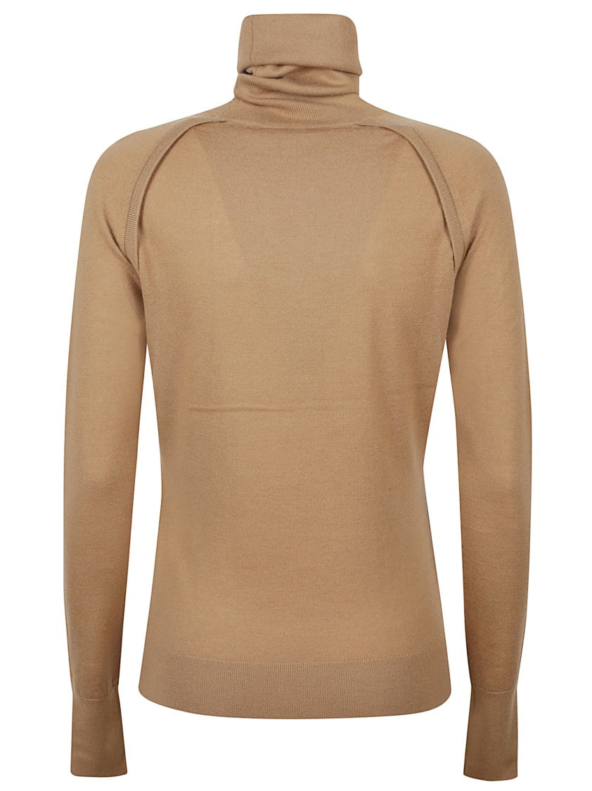 Victoria Beckham Fitted Merino Wool Turtleneck Sweater