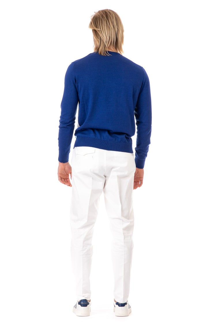 Ballantyne Diamond Cotton-Cashmere Crewneck Sweater