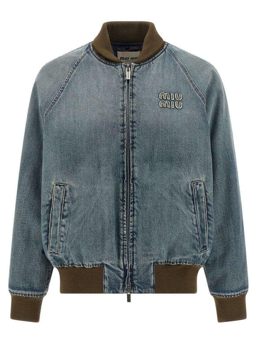 Miu Miu Denim Bomber Jacket