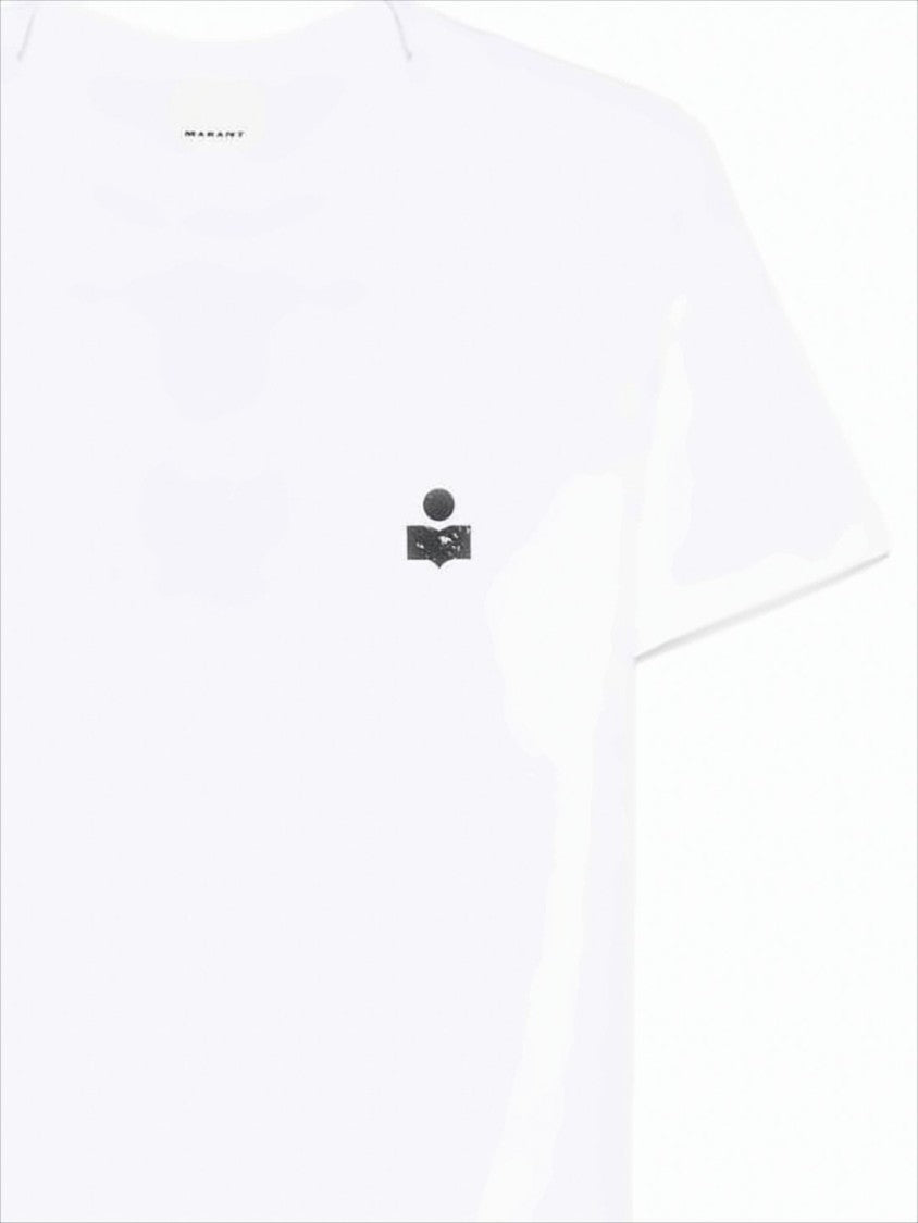 Isabel Marant Minimalist Short Sleeve T-Shirt With Distressed Logo