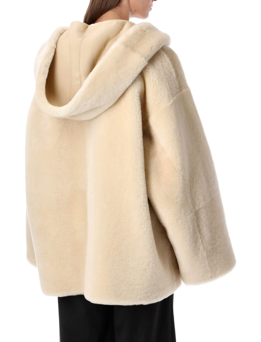 Alberta Ferretti Reversible Hooded Shearling Jacket