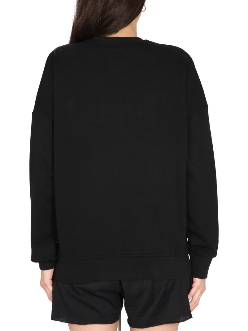 Champion X Rick Owens Oversized Black Sweatshirt With Logo Embossing