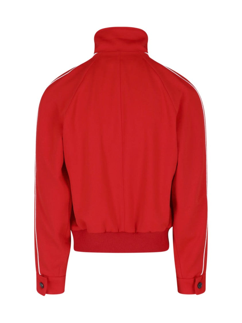 Marni Red Zip-Up High Neck Wool Jacket
