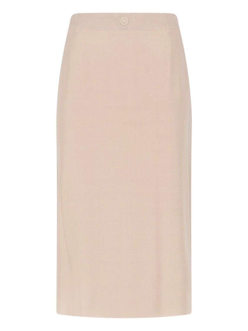 Maison Margiela Light Pink Four Stitches Minimalist Midi Skirt