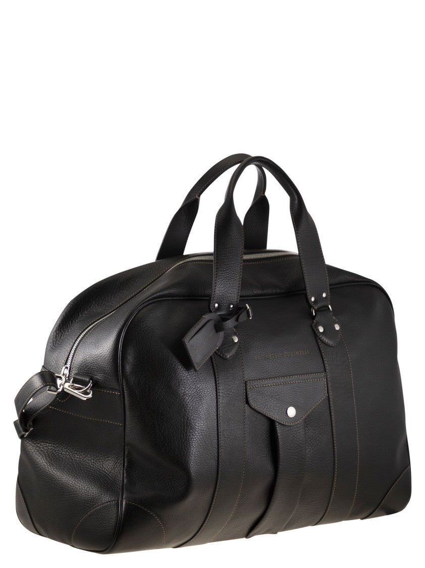 Brunello Cucinelli Grained Calfskin Weekender Bag