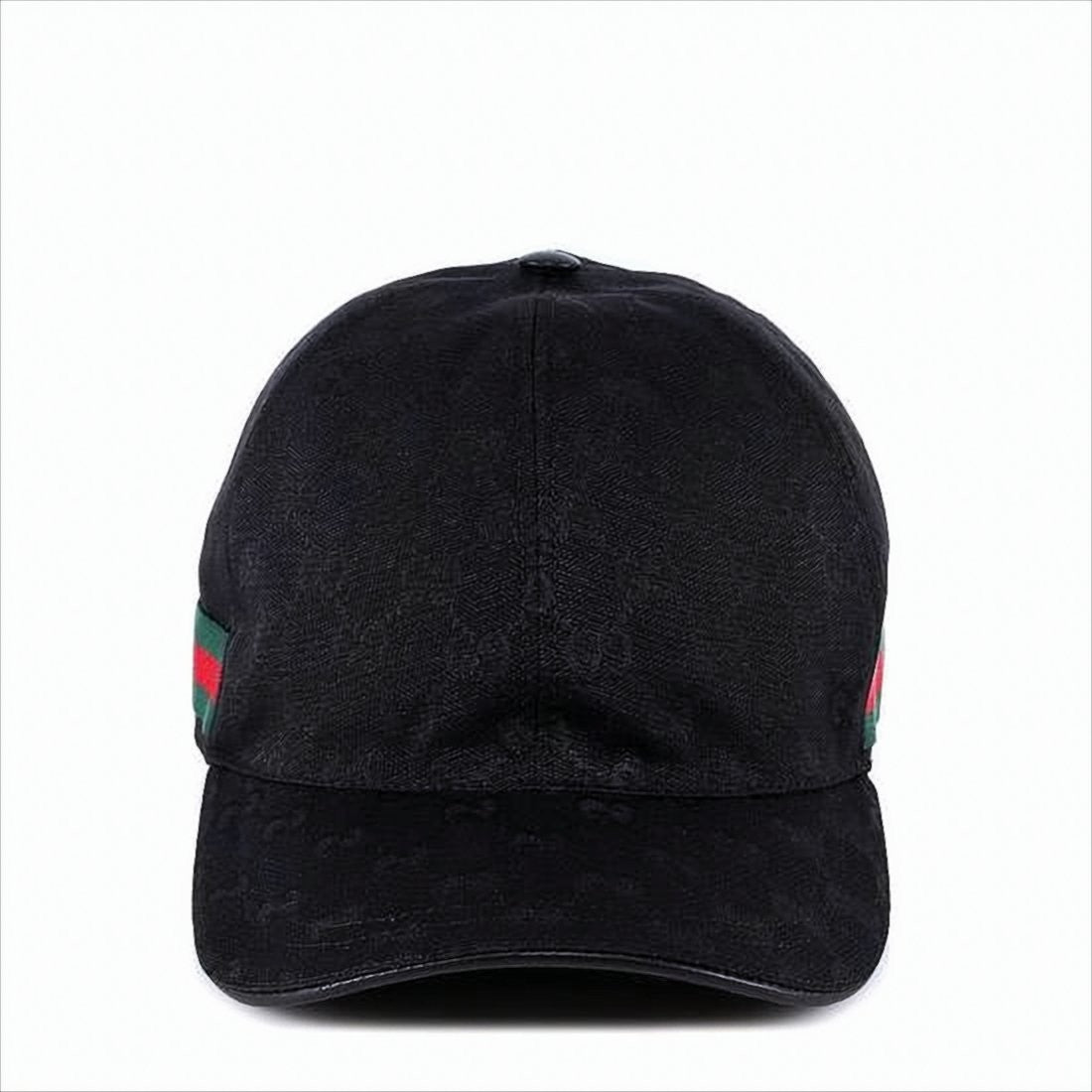 Gucci Black Cap With Signature Stripe Detail
