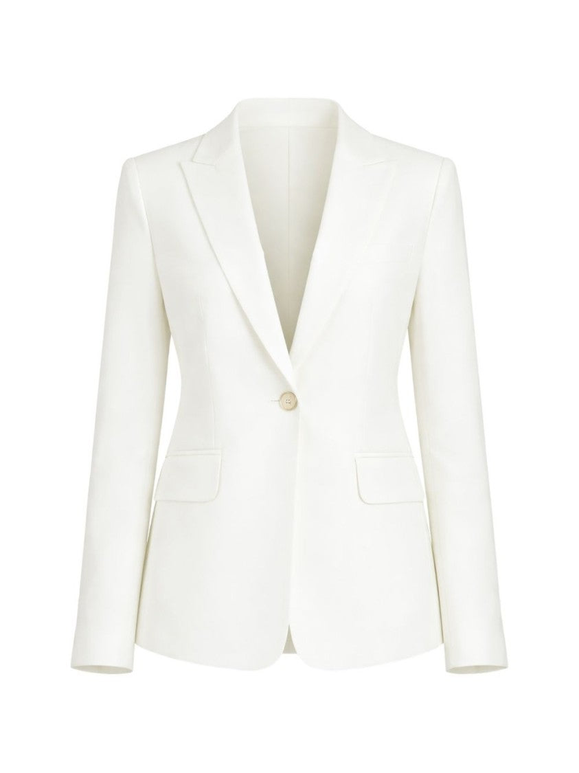 Pinko Tailored White Blazer With Notched Lapels