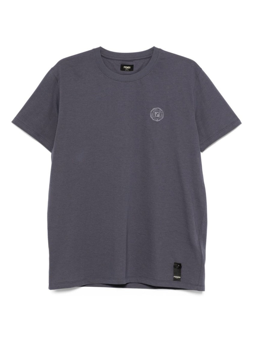 Fendi Cotton T-Shirt With Subtle Logo Emblem