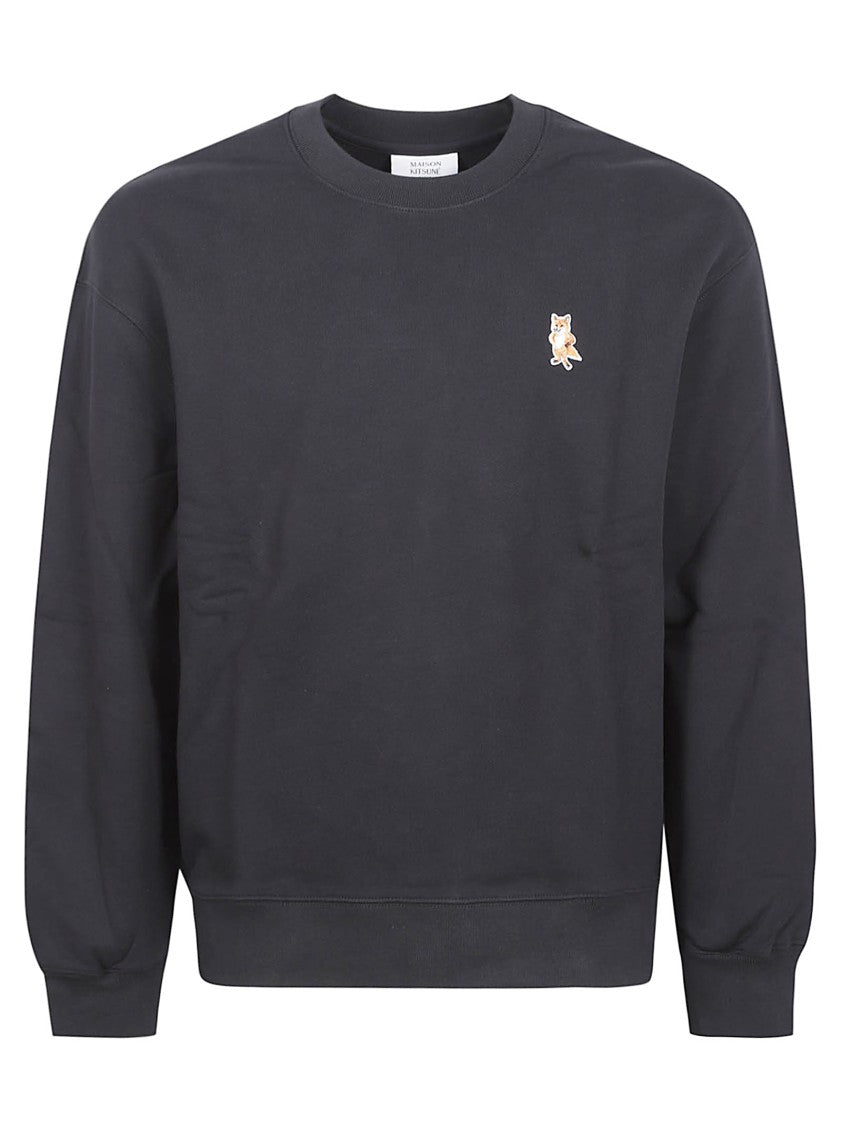 Maison Kitsuné Relaxed Fit Black Crewneck Sweater