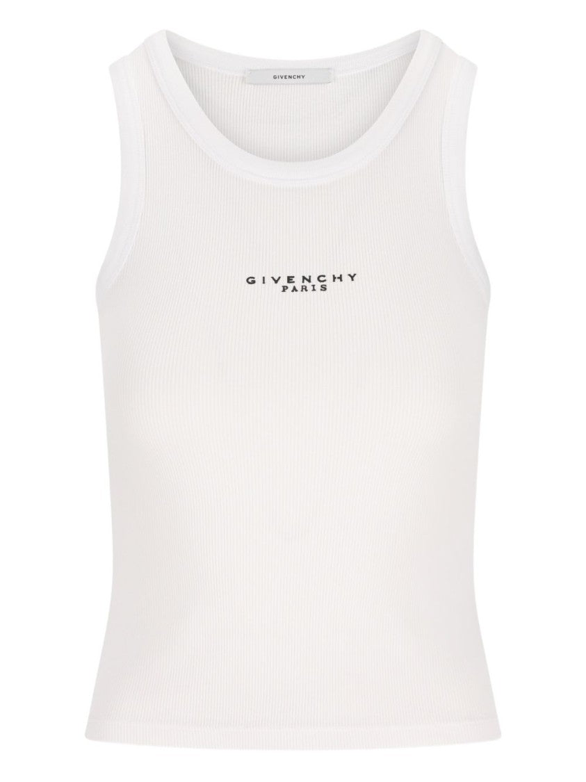Givenchy White Silk And Nylon Classic Top
