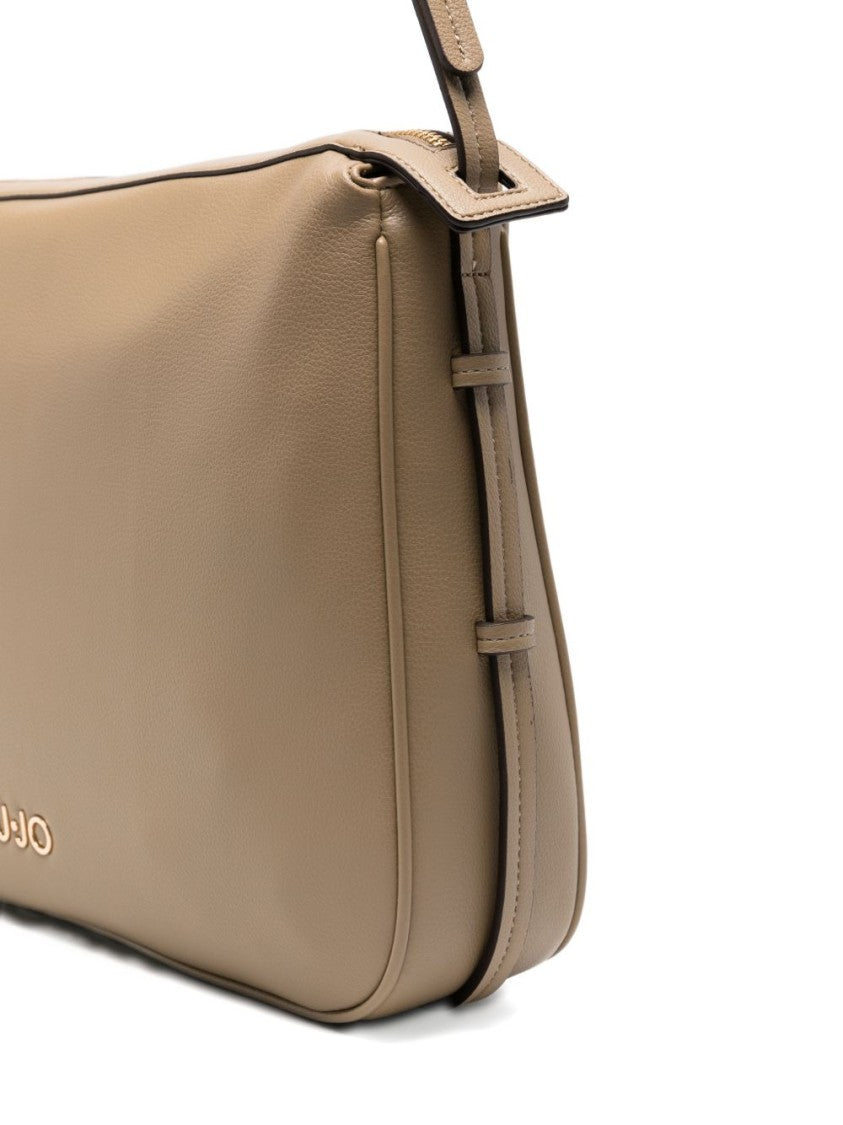 Liu Jo Brown Zip Gold-Tone Shoulder Bag