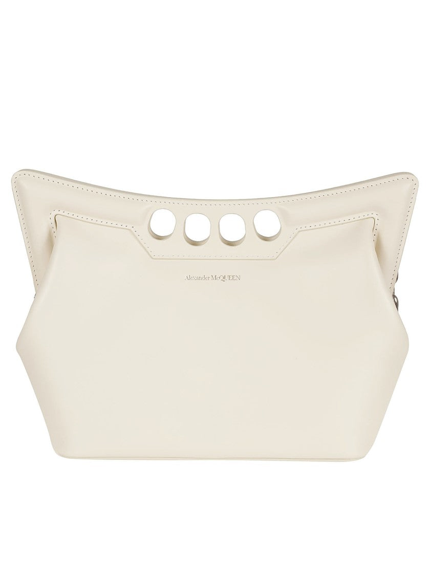 Alexander Mcqueen Structured Leather Handbag With Cut-Out Handles