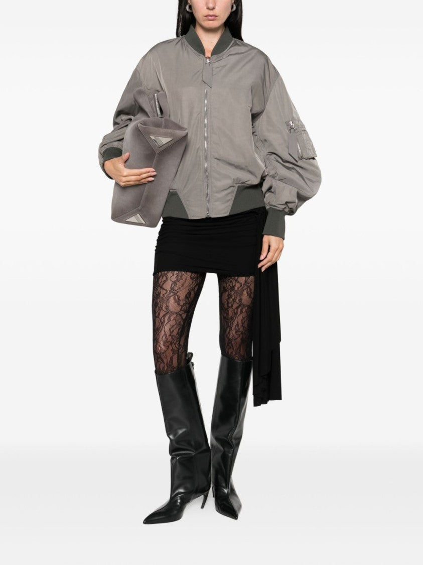 The Attico Oversized Gray Jacket With Exaggerated Puffed Sleeves