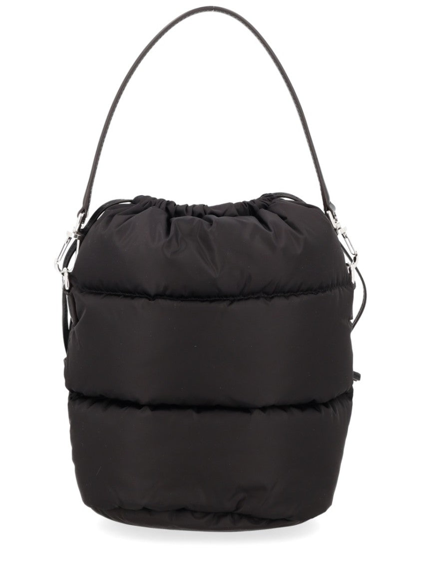 Moncler Padded Black Bag With Drawstring Closure And Minimalist Design