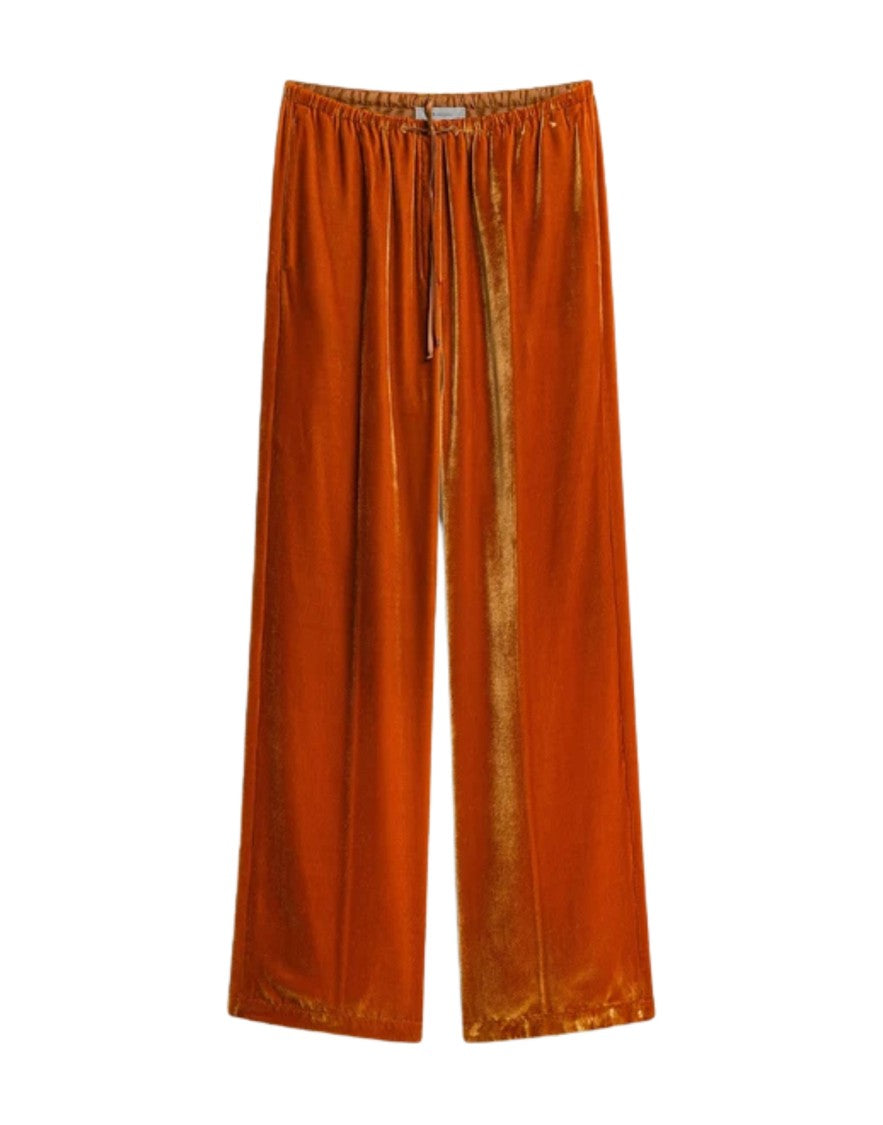 Forte Forte Mandarin Viscose-Silk Velvet High-Rise Pants
