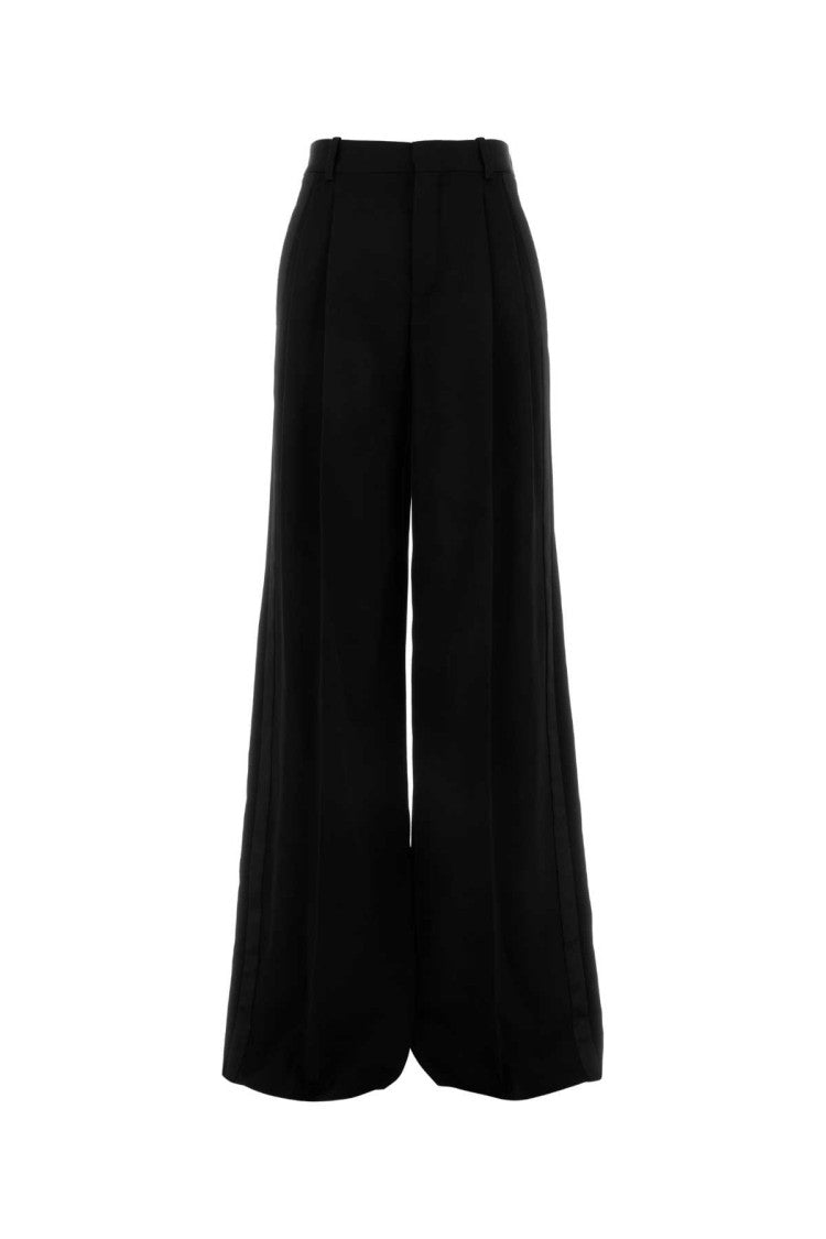 Saint Laurent Black Wool Wide-Leg Pant