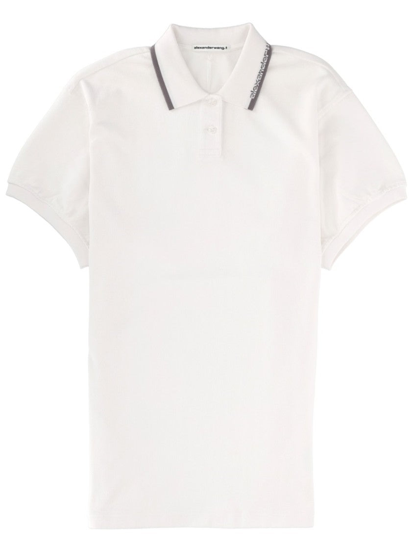 T By Alexander Wang White Oversized Polo Day Dress