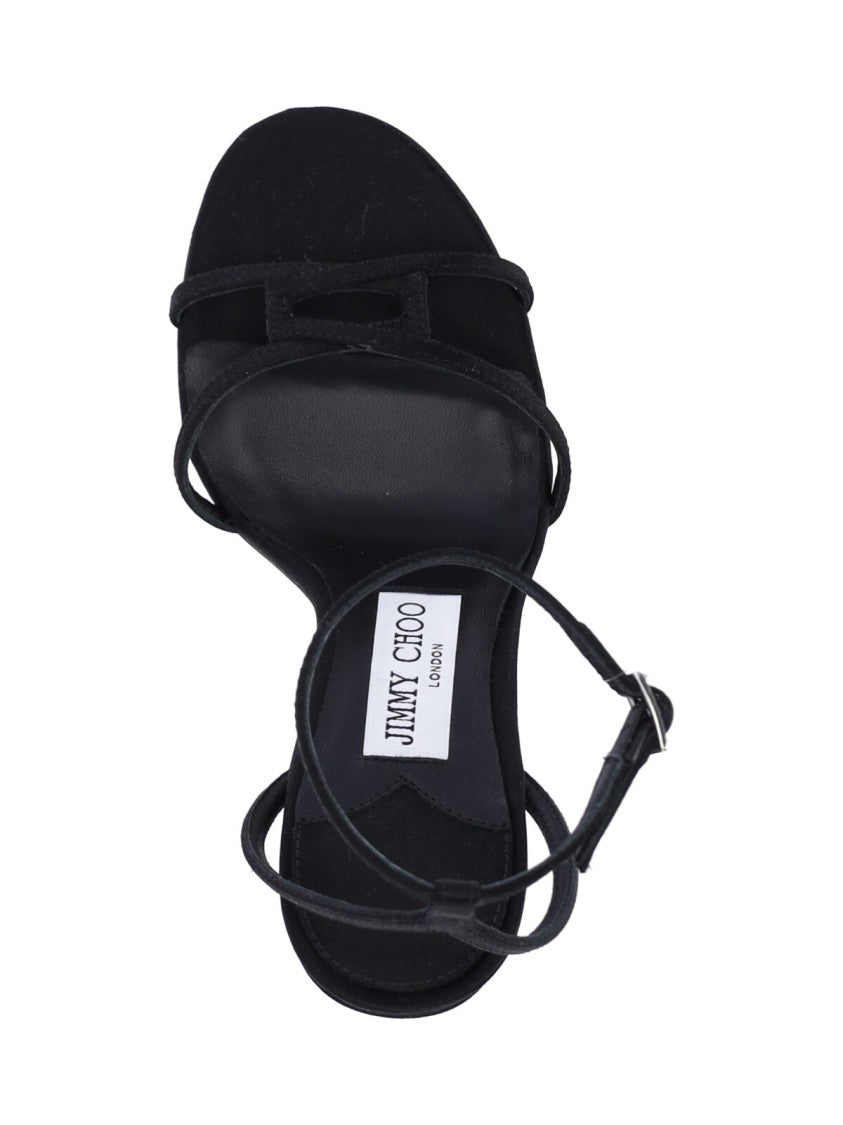 Jimmy Choo "Leo 100" Sandals Black
