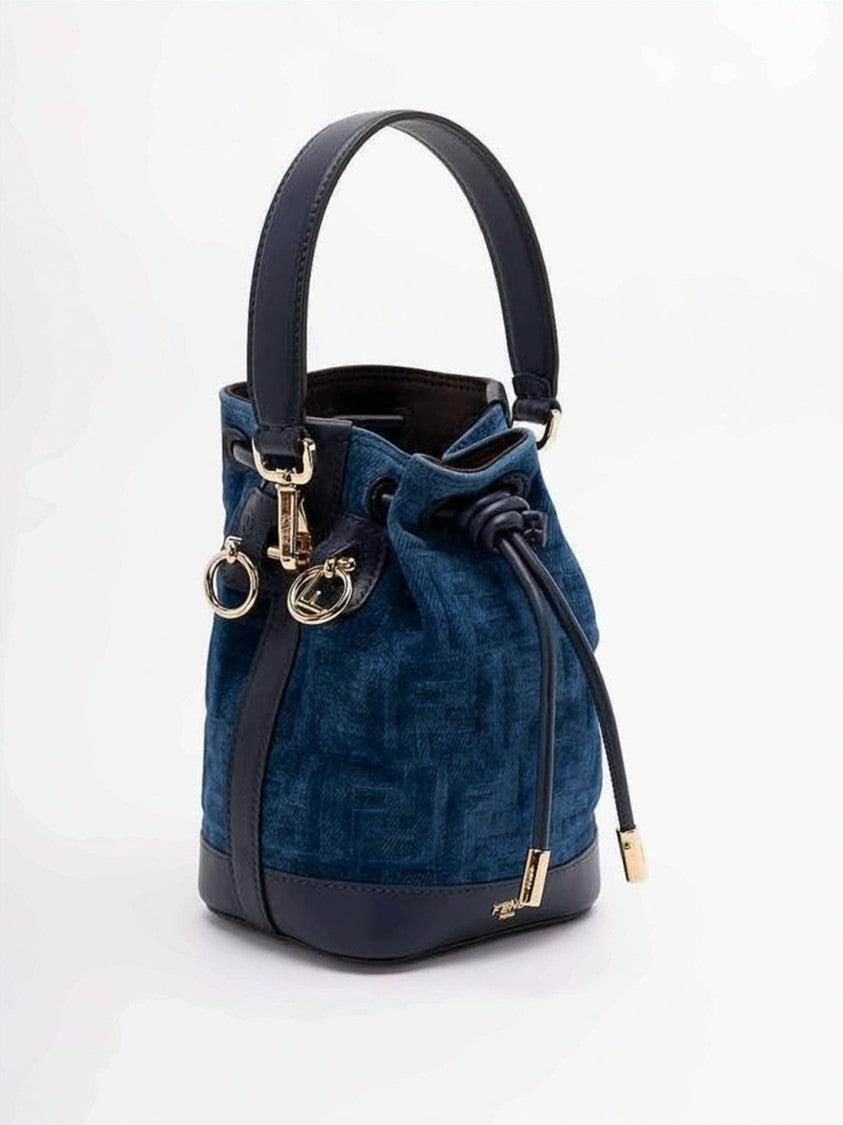 Fendi Textured Fabric Bucket Shoulder Bag