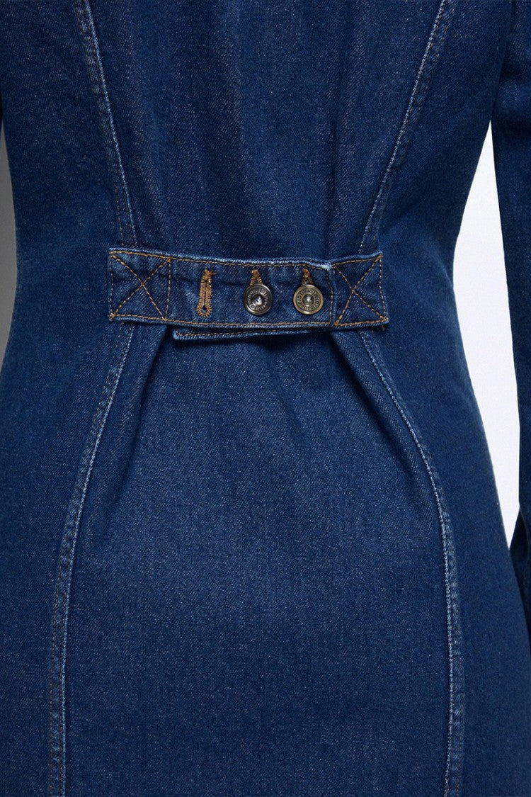 Liu Jo X Capsule 1 Elodie Dark Blue Denim Shirt Mini Dress