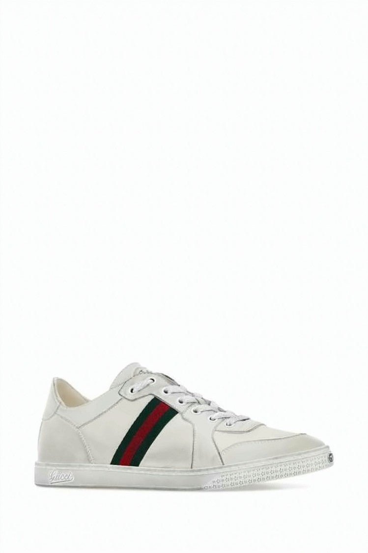 Gucci Gucci Leather Low-Top Sneakers With Iconic Stripe Detail