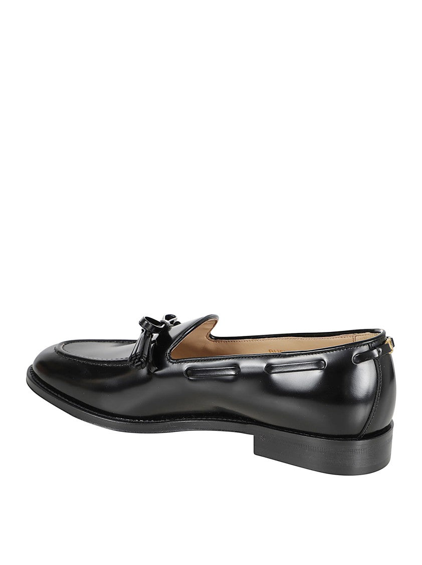 Valentino Garavani Polished Calf Leather Loafers With Decorative Bow