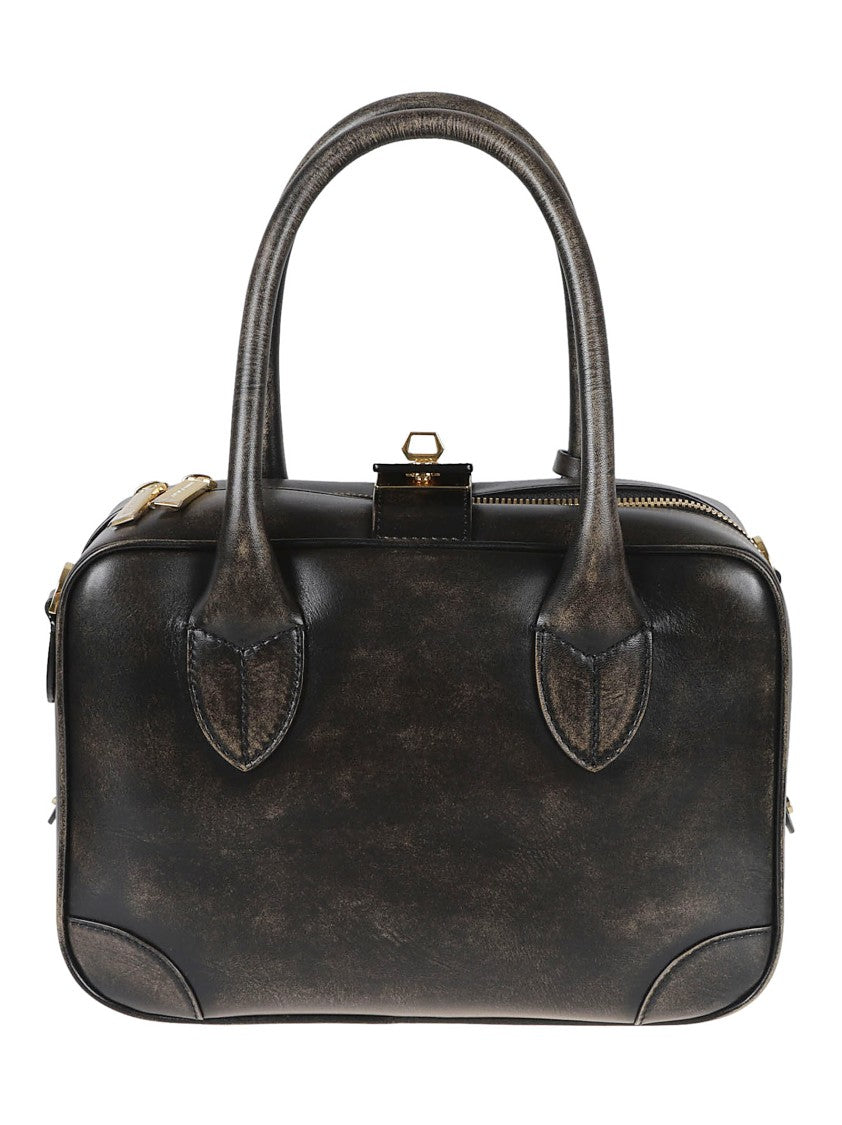 Golden Goose Black Leather Double-Zip Mini Bag