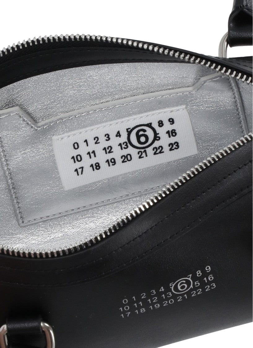 Mm6 By Maison Margiela Sleek Rectangular Black Leather Mm6 Shoulder Bag