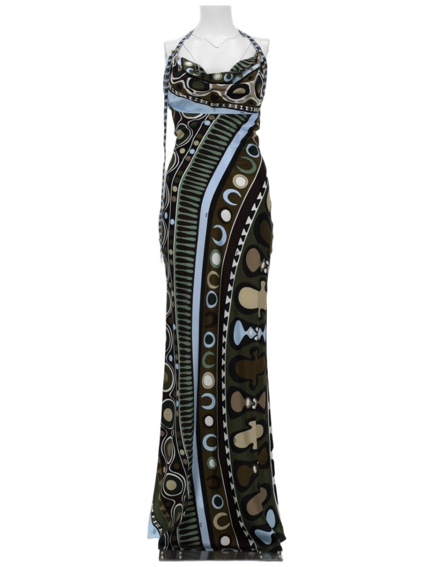 Pucci Halter Neck Open Back Silk Dress