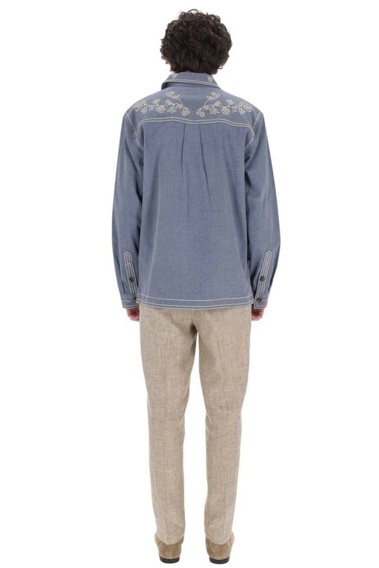 Isabel Marant Rudy Embroidered Cotton Overshirt Jacket