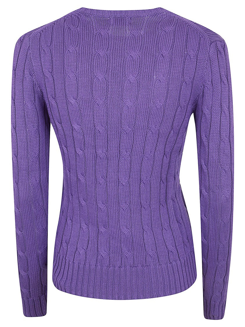 Polo Ralph Lauren Textured Cable Knit Long Sleeve Sweater With Embroidered Pony