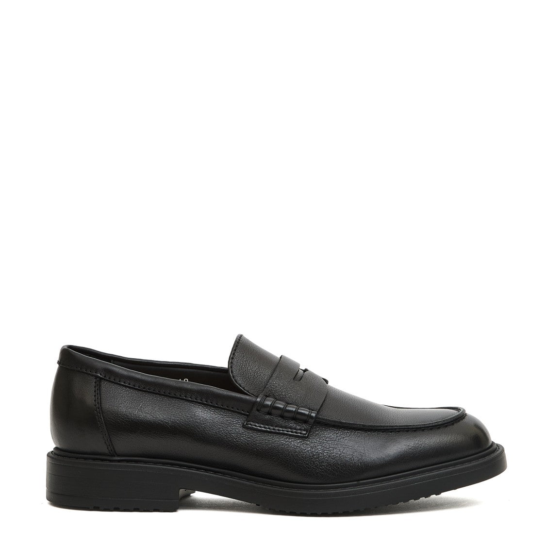 Doucal's Mocassino Penny Loafer With Textured Rubberized Leather