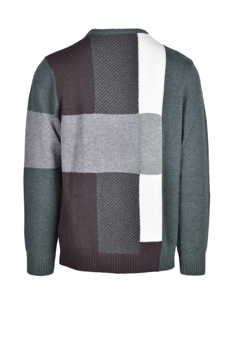 Harmont&Blaine Brown/Green Wool Polyamide Acrylic Men's Sweater