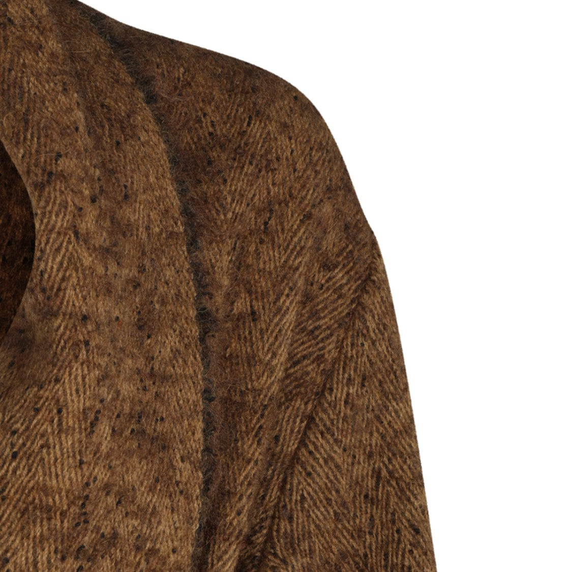Uma Wang Brown Textured Shawl-Collar Belted Jacket