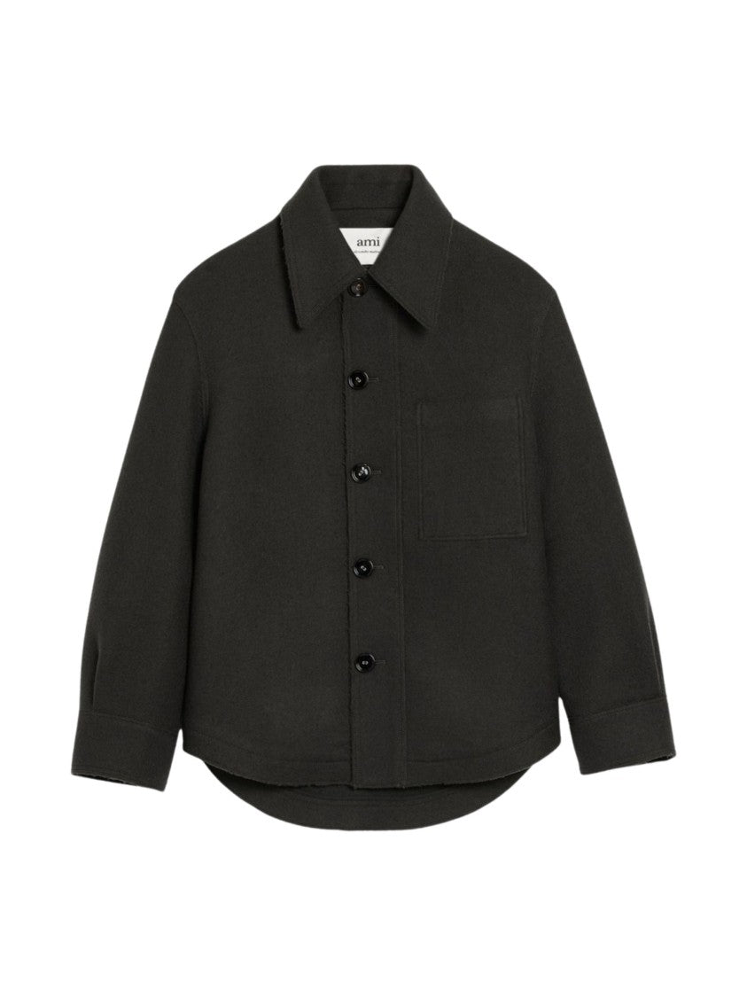 Ami Paris Black Button Wool Shirt