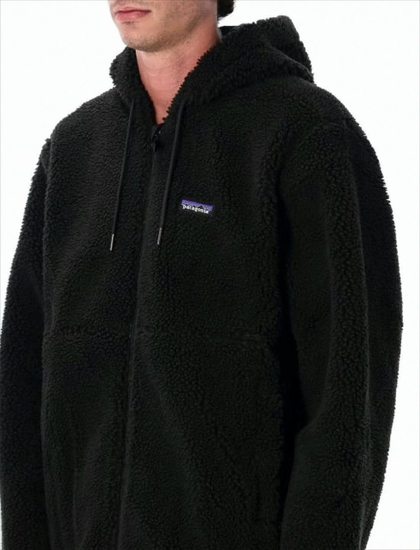 Patagonia Textured Fleece Jacket With Attached Hood
