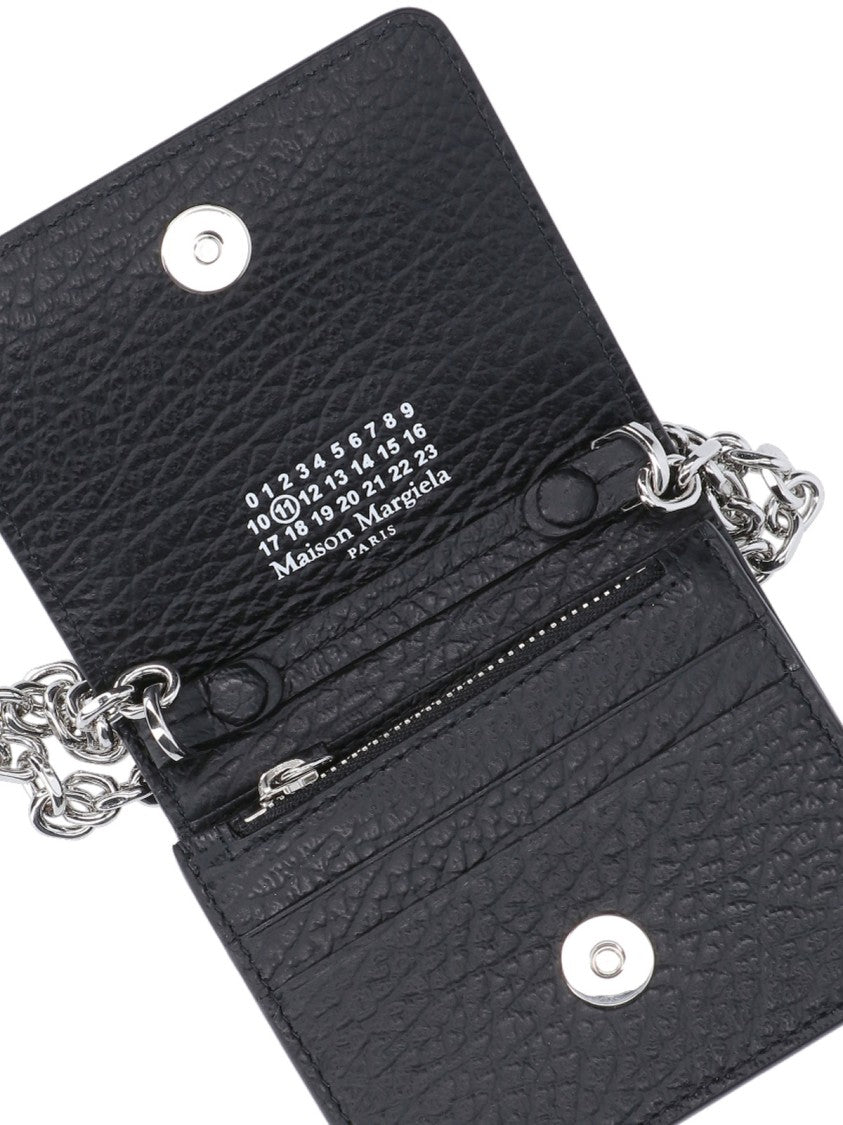 Maison Margiela Textured Hammered Leather Wallet With Distinctive Stitching