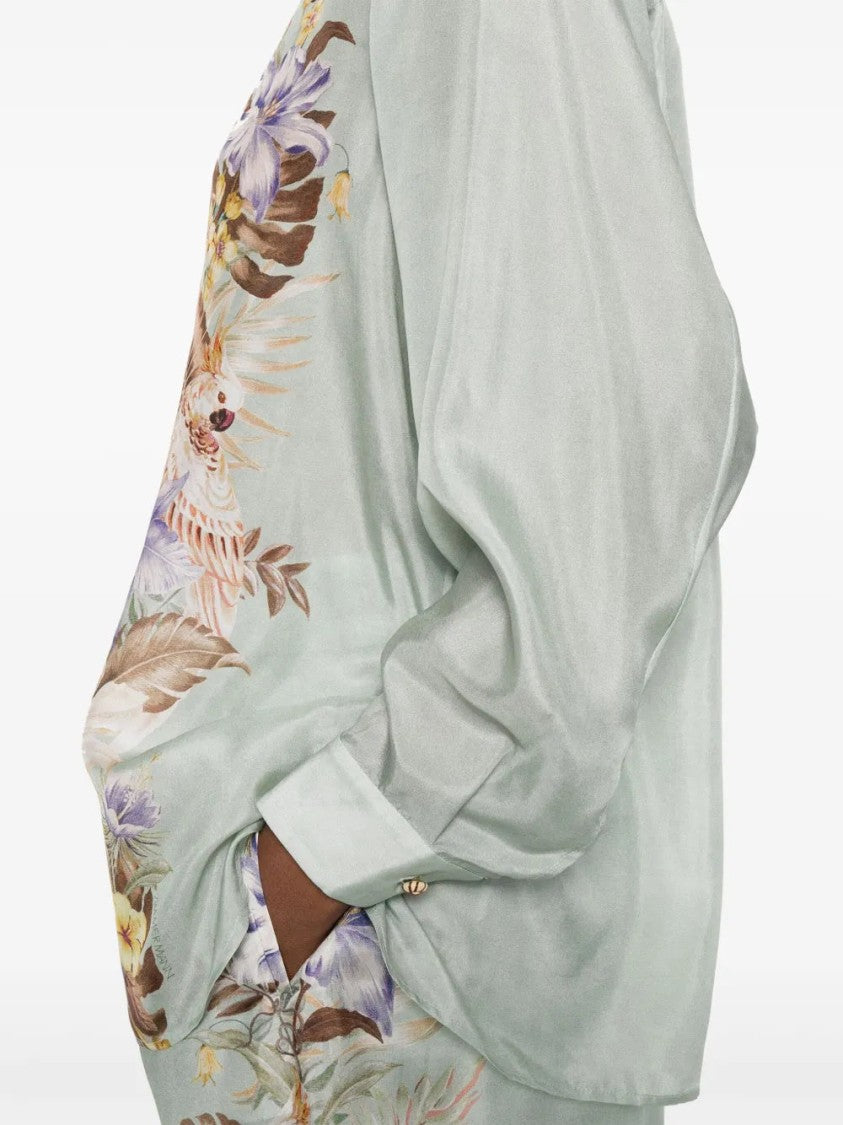 Zimmermann Floral Print Silk Shirt