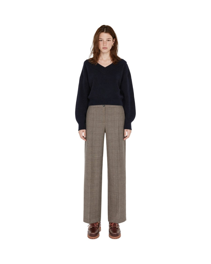 Pinko V-Neck Knit Sweater With Balloon Sleeves And Ribbed Cuffs